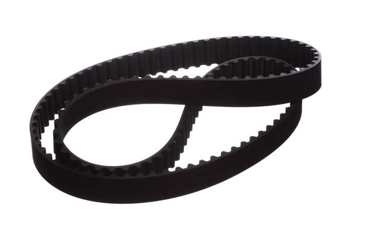 A ribbed serpentine belt on a white background 在白色背景的一个有肋骨蛇纹石带