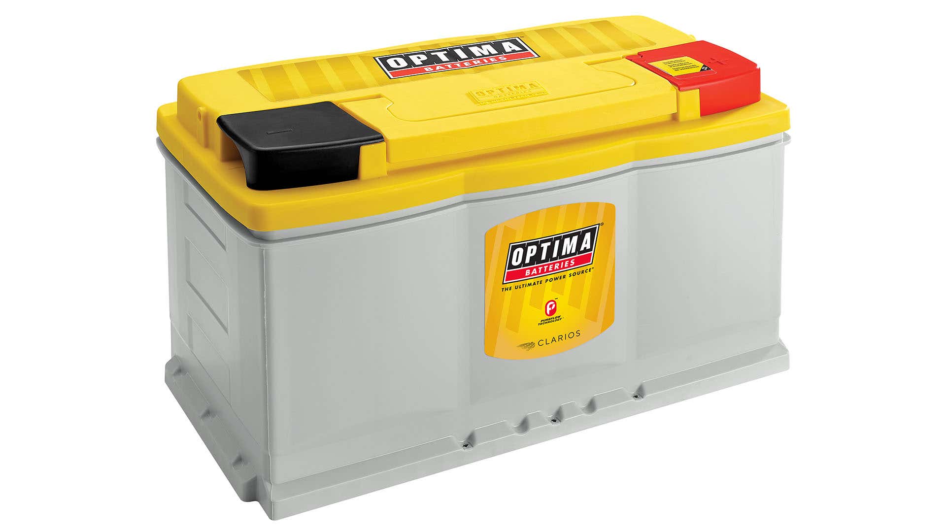A yellow-top Optima AGM battery. 一个黄色顶级Optima AGM电池。