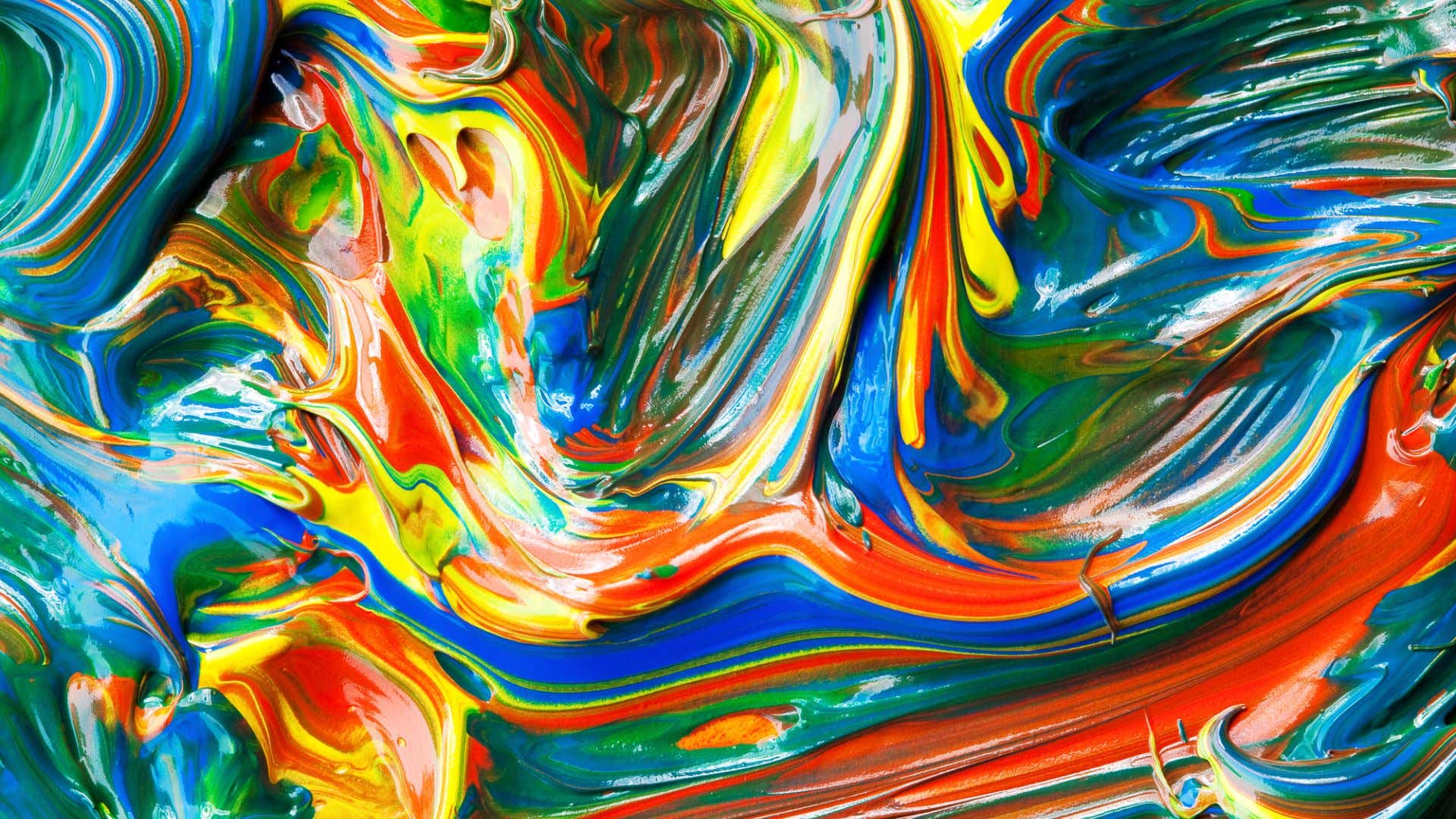 Paint in all the colors of the rainbow. 在彩虹的所有颜色中涂漆。